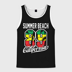 Майка-безрукавка мужская Summer Beach 89, цвет: 3D-белый