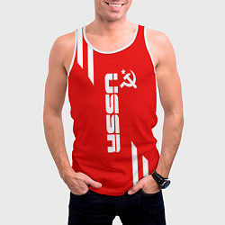 Майка-безрукавка мужская USSR: Red Sport, цвет: 3D-белый — фото 2