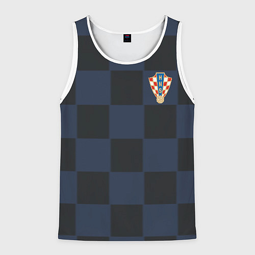 Мужская майка без рукавов Сборная Хорватии: Гостевая ЧМ-2018 / 3D-Белый – фото 1