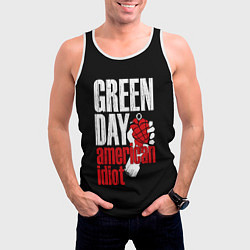 Майка-безрукавка мужская Green Day: American Idiot, цвет: 3D-белый — фото 2