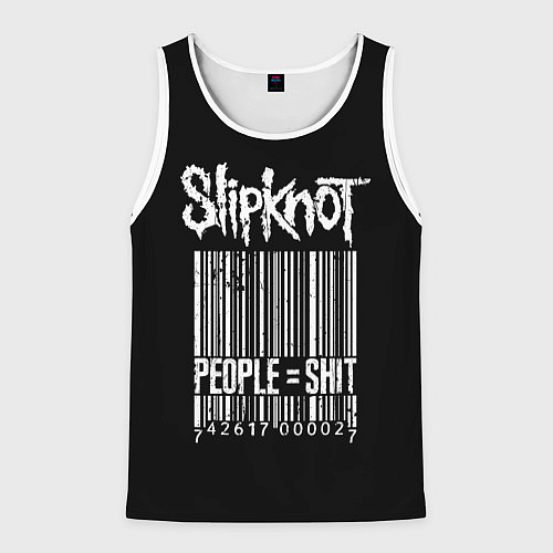 Мужская майка без рукавов Slipknot: People Shit / 3D-Белый – фото 1