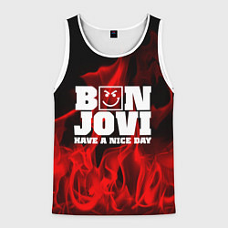 Майка-безрукавка мужская Bon Jovi: Have a nice day, цвет: 3D-белый
