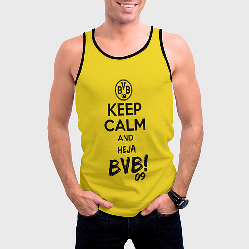 Мужская майка без рукавов Keep Calm & Heja BVB / 3D-Черный – фото 3