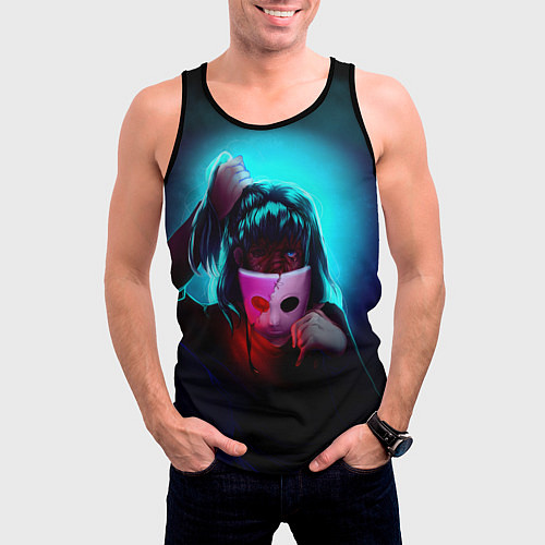 Мужская майка без рукавов Sally Face / 3D-Черный – фото 3