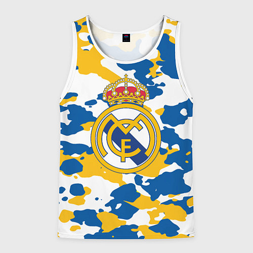 Мужская майка без рукавов Real Madrid: Camo / 3D-Белый – фото 1