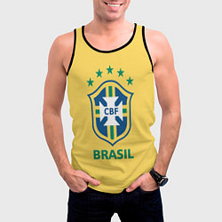 Майка-безрукавка мужская Brazil Team, цвет: 3D-черный — фото 2