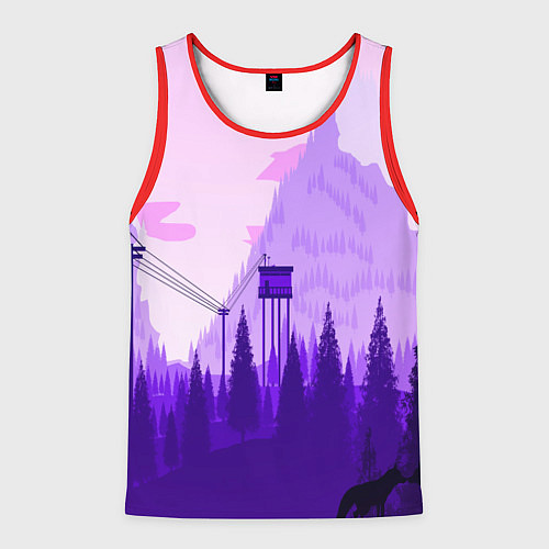 Мужская майка без рукавов Firewatch: Violet Wood / 3D-Красный – фото 1