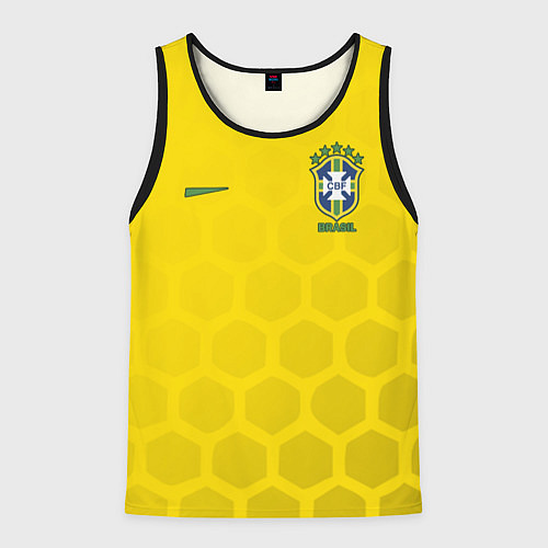 Мужская майка без рукавов Brazil Team: WC 2018 / 3D-Черный – фото 1