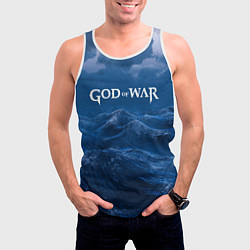 Майка-безрукавка мужская God of War: Rage of the waves, цвет: 3D-белый — фото 2
