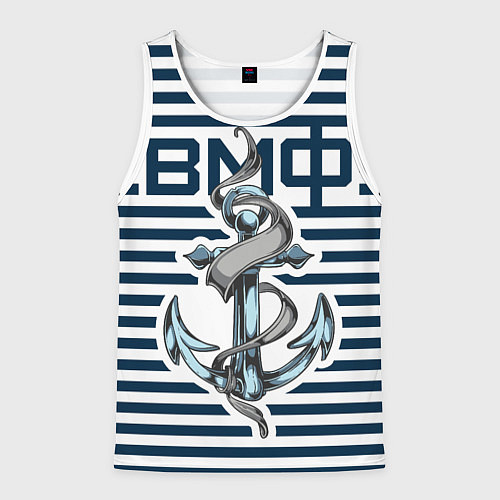 Мужская майка без рукавов Якорь ВМФ / 3D-Белый – фото 1