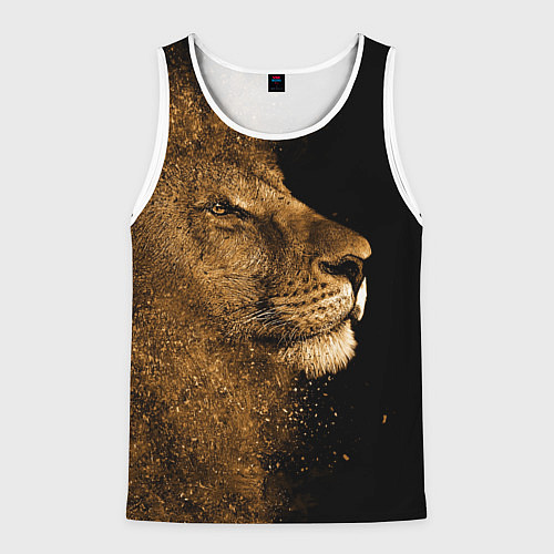 Мужская майка без рукавов Песчаный лев / 3D-Белый – фото 1