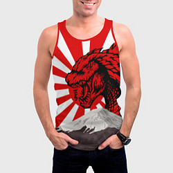 Майка-безрукавка мужская Japanese Godzilla, цвет: 3D-красный — фото 2