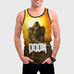 Майка-безрукавка мужская DOOM: Soldier, цвет: 3D-черный — фото 2