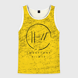 Майка-безрукавка мужская 21 Pilots: Yellow Grunge, цвет: 3D-белый