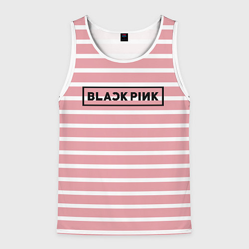 Мужская майка без рукавов Black Pink: Striped Geometry / 3D-Белый – фото 1