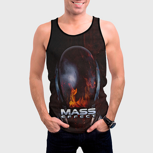 Мужская майка без рукавов Mass Effect / 3D-Черный – фото 3