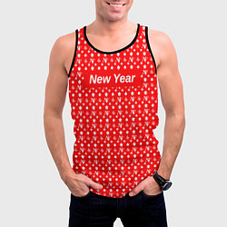 Майка-безрукавка мужская New Year fashionable, цвет: 3D-черный — фото 2