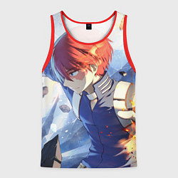 Майка-безрукавка мужская Моя геройская академия Шото, цвет: 3D-красный