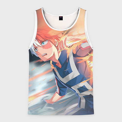 Мужская майка без рукавов Моя геройская академия / 3D-Белый – фото 1