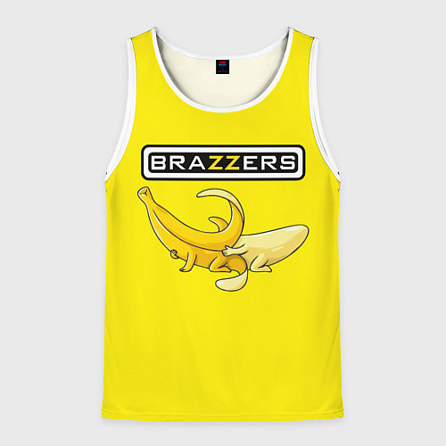 Мужская майка без рукавов Brazzers: Yellow Banana / 3D-Белый – фото 1