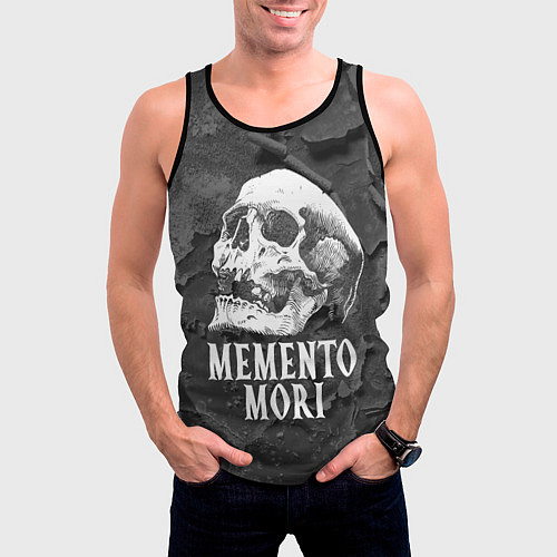 Мужская майка без рукавов Memento Mori / 3D-Черный – фото 3