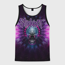 Майка-безрукавка мужская Slipknot: Neon Skull, цвет: 3D-черный