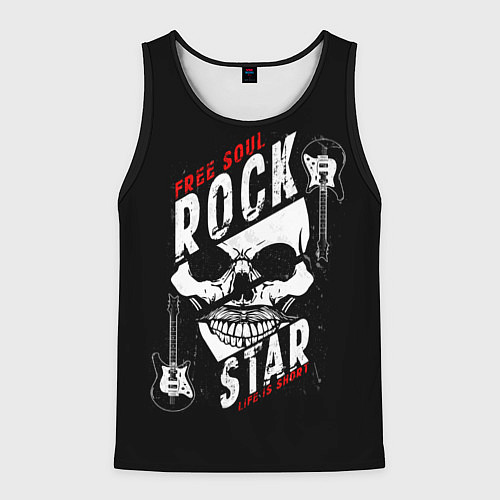Мужская майка без рукавов Free soul rock star / 3D-Черный – фото 1