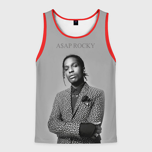 Мужская майка без рукавов ASAP Rocky: Grey Fashion / 3D-Красный – фото 1