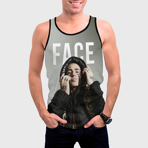 Мужская майка без рукавов FACE: Slime / 3D-Черный – фото 3