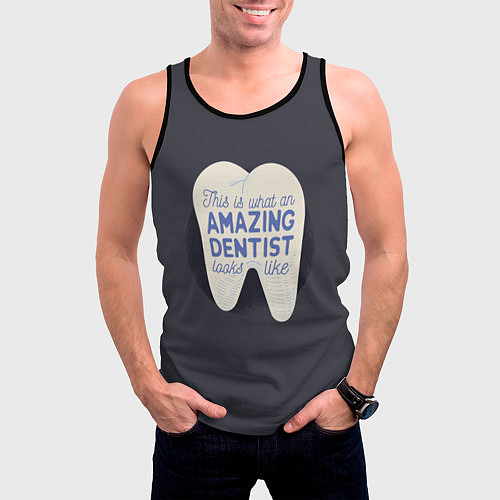 Мужская майка без рукавов Amazing Dentist / 3D-Черный – фото 3