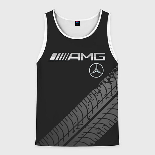 Мужская майка без рукавов Mercedes AMG: Street Racing / 3D-Белый – фото 1