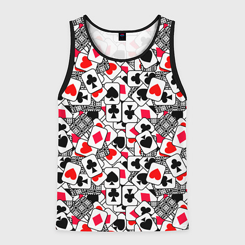 Мужская майка без рукавов Игральные карты - тузы / 3D-Черный – фото 1