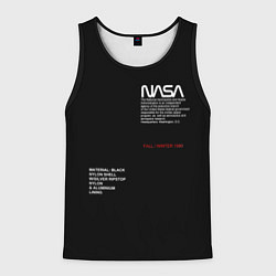 Майка-безрукавка мужская NASA, цвет: 3D-черный