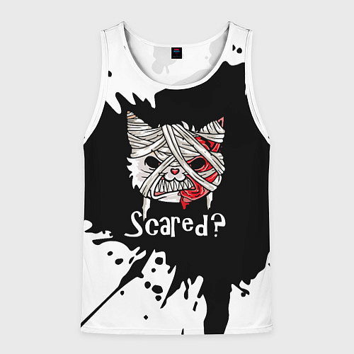 Мужская майка без рукавов Ну что, страшно? / 3D-Белый – фото 1