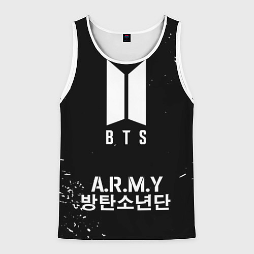 Мужская майка без рукавов BTS ARMY / 3D-Белый – фото 1