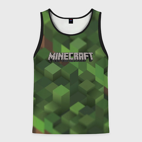 Мужская майка без рукавов MINECRAFT FOREST / 3D-Черный – фото 1