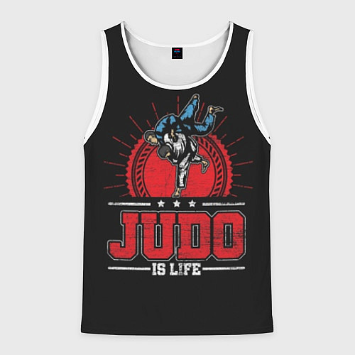 Мужская майка без рукавов Judo is life / 3D-Белый – фото 1