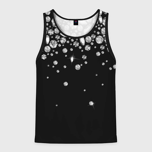 Мужская майка без рукавов Бриллиантовый дождь / 3D-Черный – фото 1