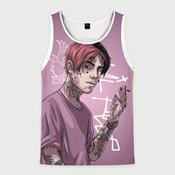 Майка-безрукавка мужская Lil Peep, цвет: 3D-белый