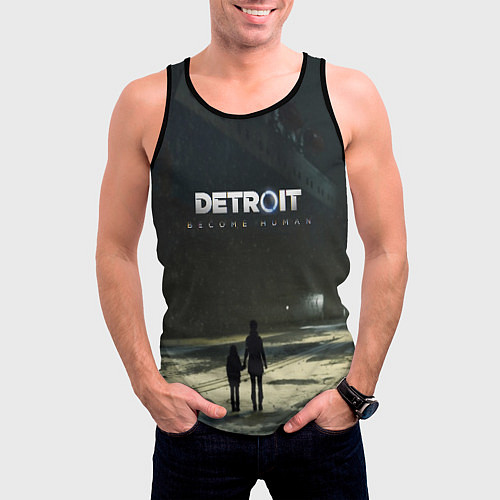Мужская майка без рукавов Detroit: Become Human / 3D-Черный – фото 3