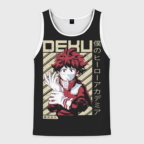Мужская майка без рукавов Deku - My Hero Academia / 3D-Белый – фото 1