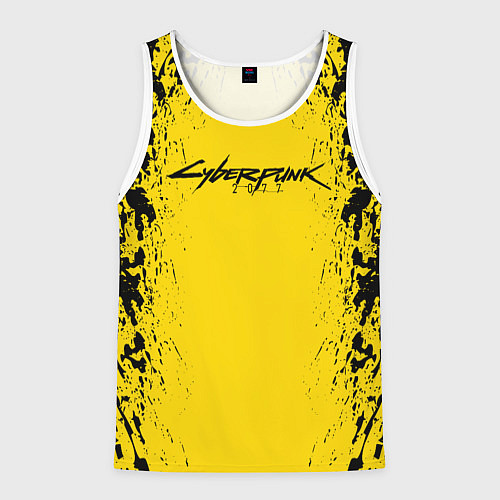 Мужская майка без рукавов Cyberpunk 2077 Samurai logo / 3D-Белый – фото 1