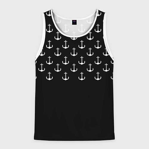 Мужская майка без рукавов Минималистичные Якоря / 3D-Белый – фото 1