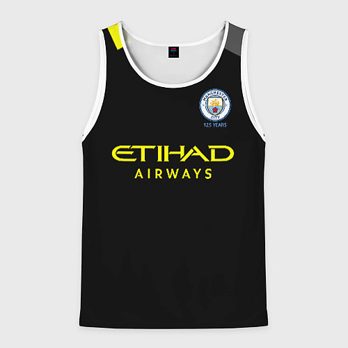 Мужская майка без рукавов Manchester City away 19-20 / 3D-Белый – фото 1