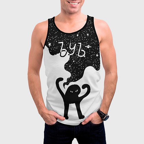 Мужская майка без рукавов Ъуъ съука - космос / 3D-Черный – фото 3