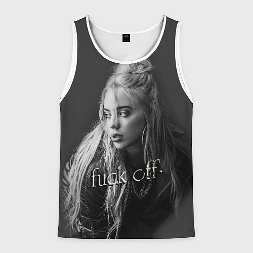 Мужская майка без рукавов Billie Eilish fak off / 3D-Белый – фото 1