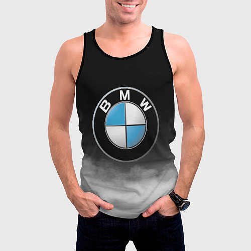 Мужская майка без рукавов BMW / 3D-Черный – фото 3