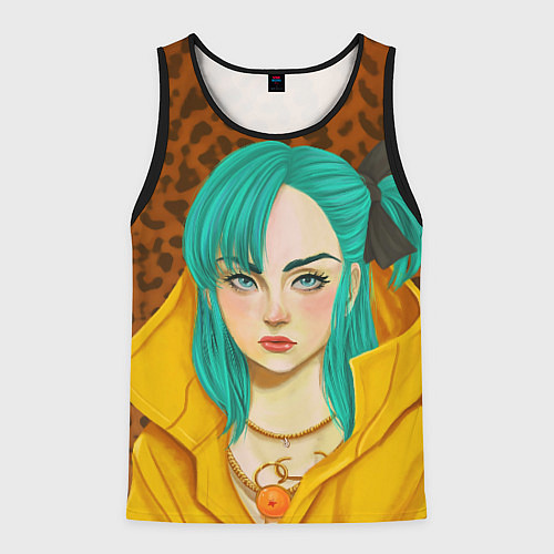 Мужская майка без рукавов Billie Eilish: Turquoise Hair / 3D-Черный – фото 1