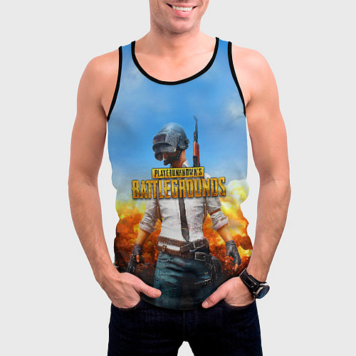 Мужская майка без рукавов PUBG / 3D-Черный – фото 3