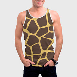 Майка-безрукавка мужская Окрас жирафа, цвет: 3D-белый — фото 2